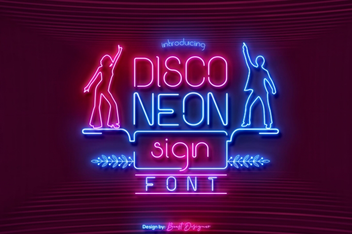 Disco Neon Sign Font Font Download