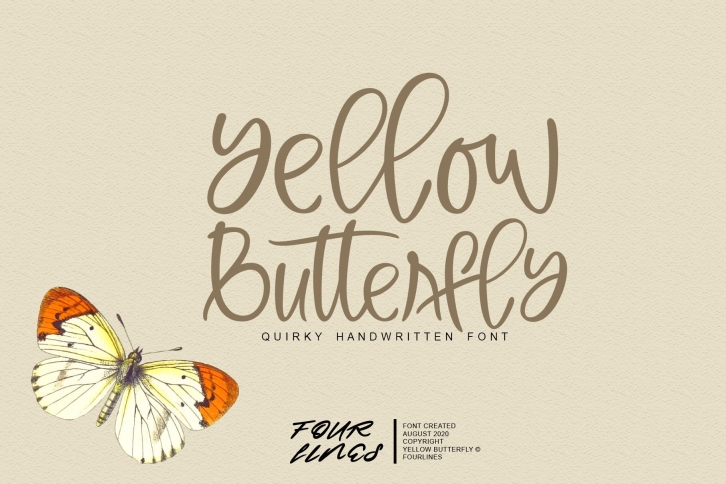 Yellow Butterfly Font Download