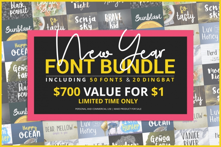 New Year Fonts Bundle Font Download