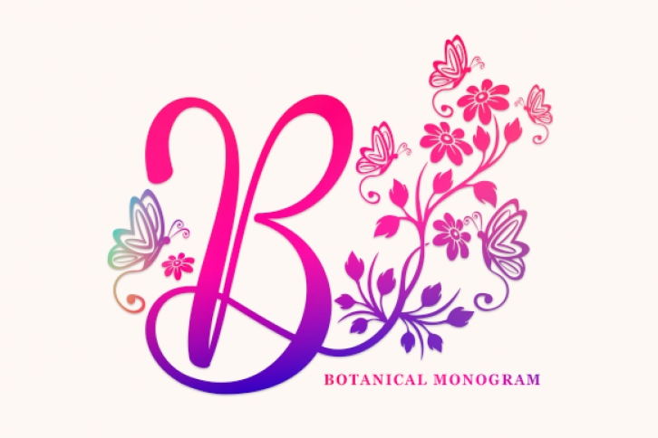 Botanical Monogram Font Download