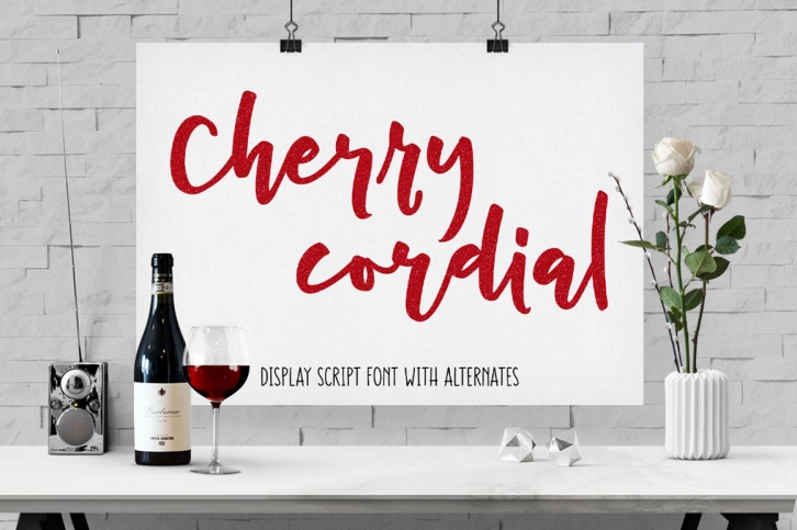 Cherry Cordial: script display font Font Download