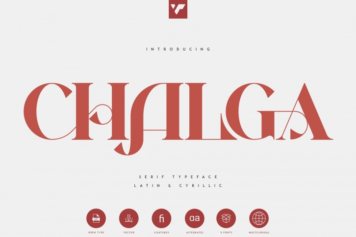 Chalga - Serif Typeface 3 weights Font Download
