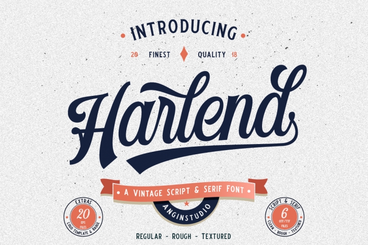 Harlend (6 fonts with extras) Font Download