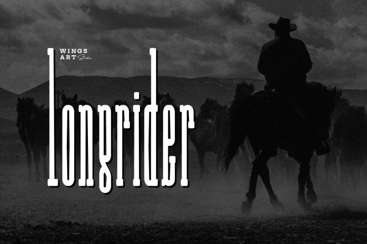 Long Rider - The  Cowboy Compressed Slab Font Font Download
