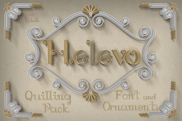 Helevo - Quilling Pack - font and ornaments Font Download