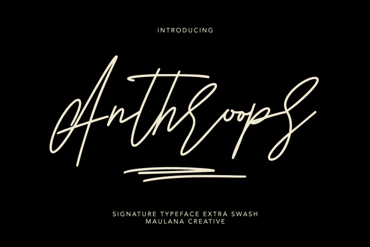Anthroops Signature Typeface Extra Swash Font Download