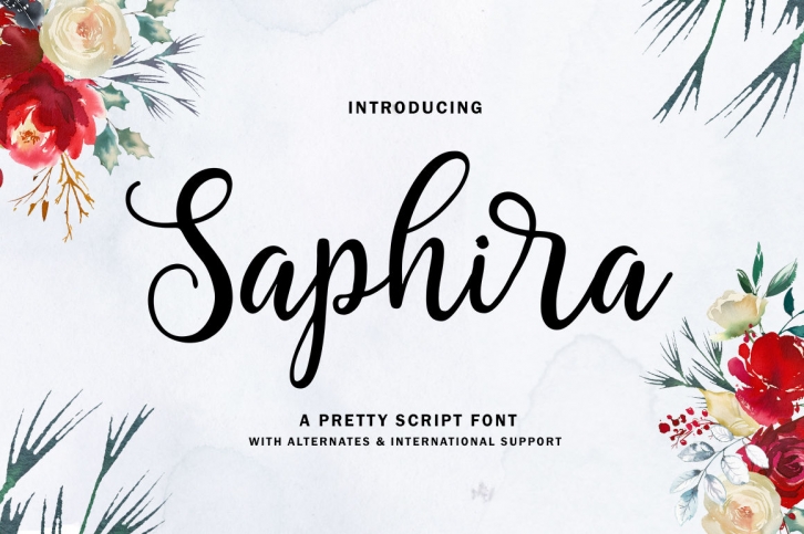 Saphira Script - Pretty Font Font Download