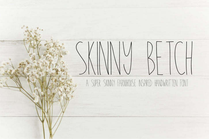 Skinny Betch - A Skinny Handwritten Farmhouse Font Font Download
