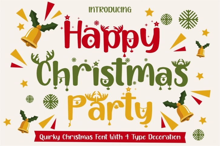 Happy Christmas Party - Xmas Font Font Download