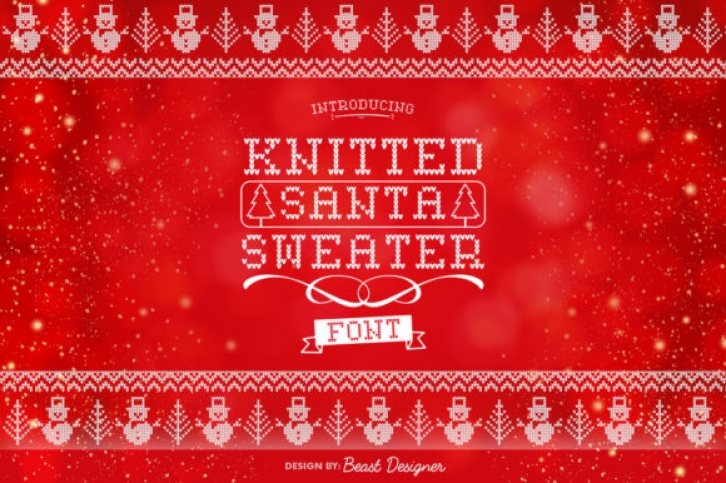 Knitted Santa Sweater Font Download