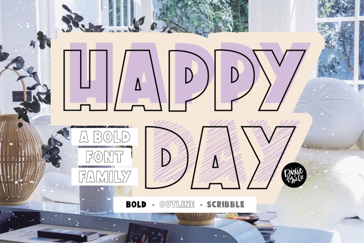 HAPPY DAY a Bold Font Family Font Download