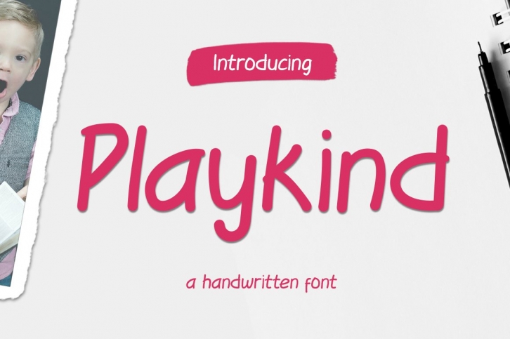 Playkind - Fun handwritten font Font Download