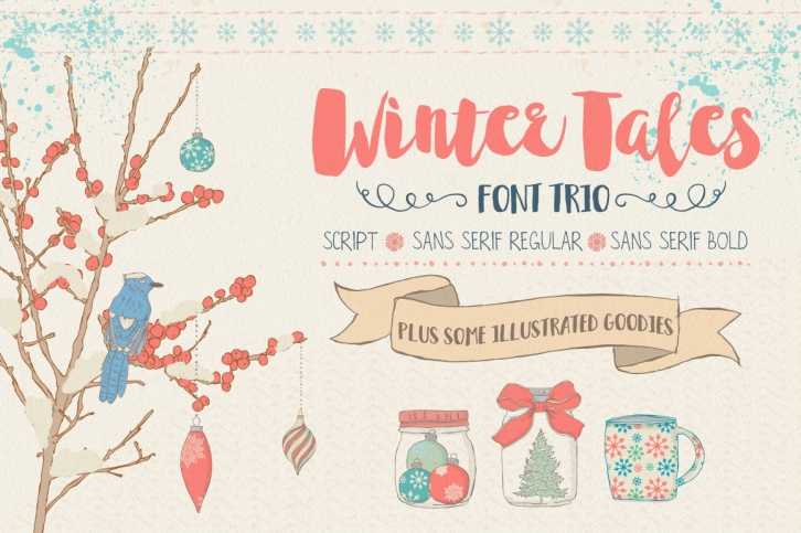 Winter Tales Font Trio + extras Font Download