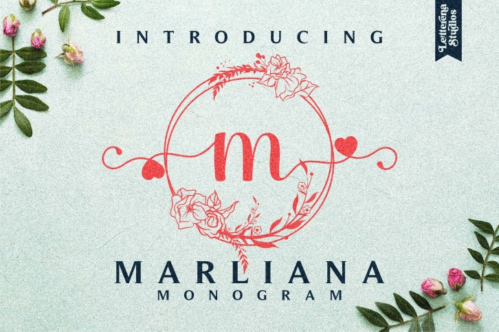 Marliana Floral Monogram Font Font Download
