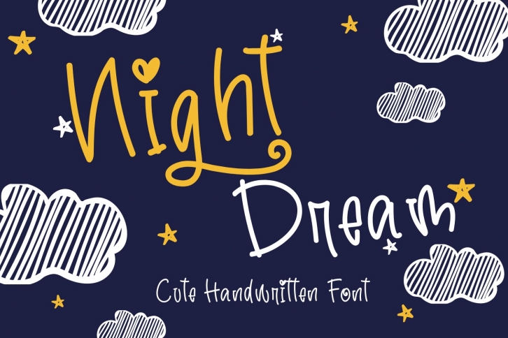 Night Dream-Cute Handwritten Font Font Download