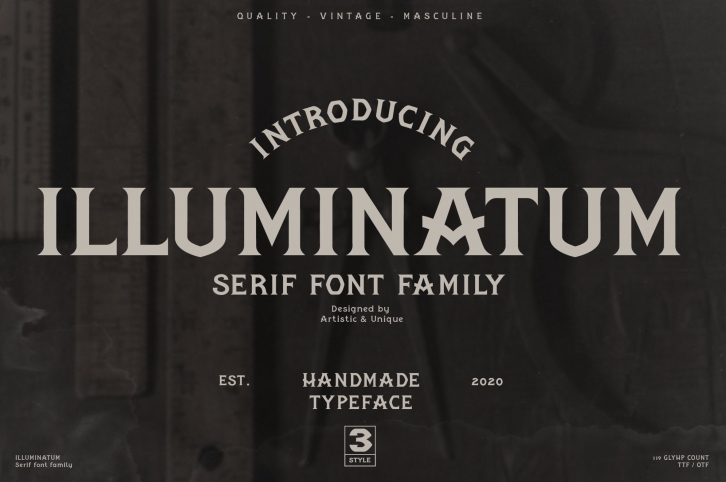 illuminatum - Serif font family Font Download