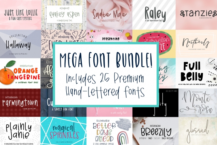 Affinity Grove Mega Font Bundle with 25 Premium Fonts! Font Download