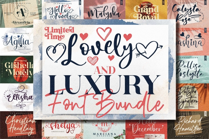 Awesome Lovely & Luxurious Font Bundle Font Download
