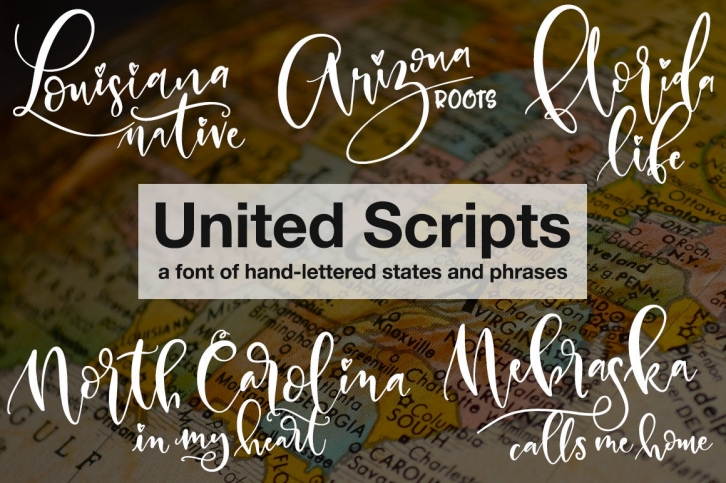 United Scripts: a font of states! Font Download