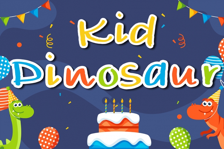 Kid dinosaur Handwritten- cute kid font Kawaii style Font Download