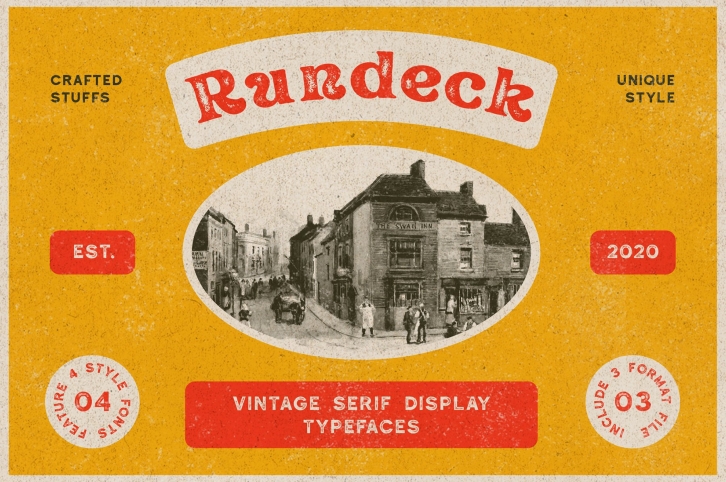Rundeck - Vintage Texture Font Font Download