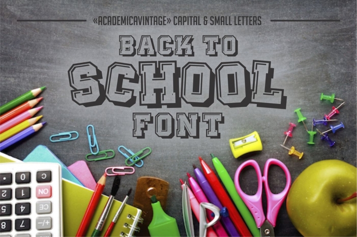 Vintage Academic Based Typeface - Back to school covered Font Download