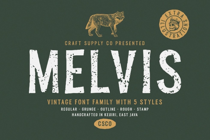 Melvis - Vintage Font Family+Extras Font Download