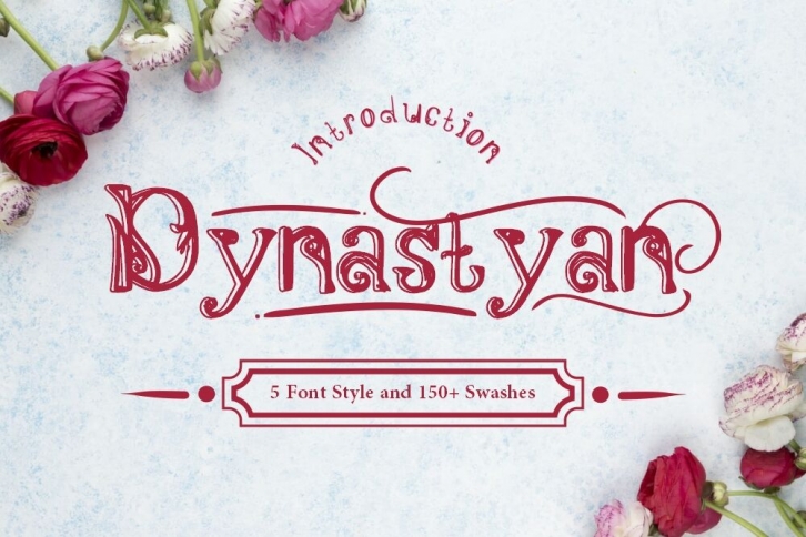 Dynastyan - 5 Font styles and 150+ Swashes Font Download