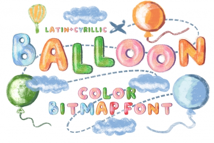 Balloon color bitmap font Font Download
