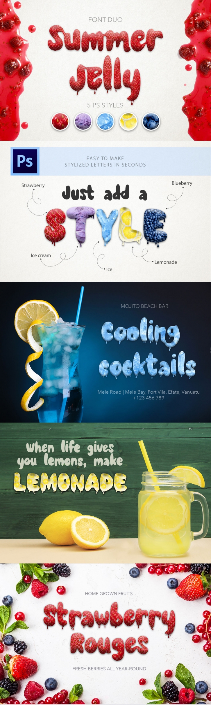 Summer Jelly font duo + PS Styles. Font Download