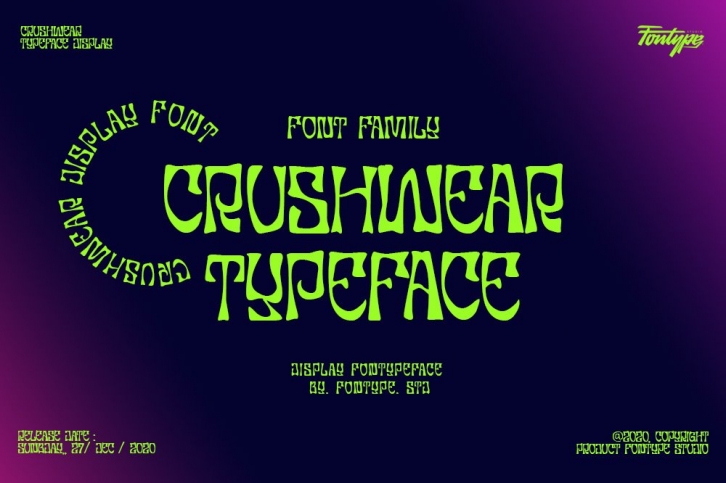 Crushwear - Display Font Family Font Download