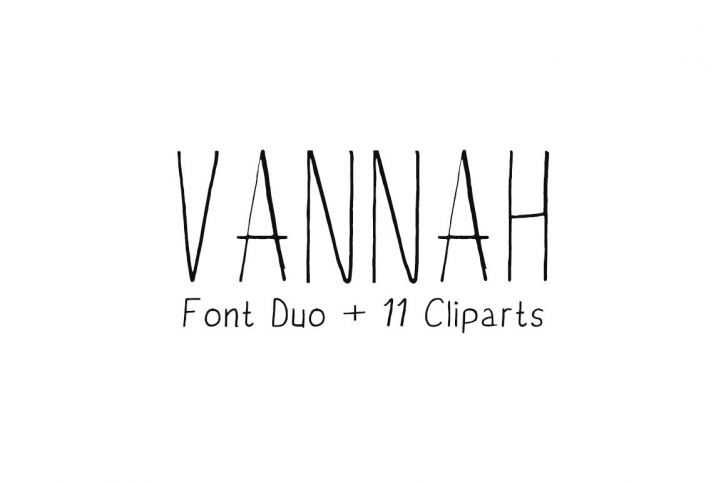 Vannah Font Duo + Bonus Clipart Font Download