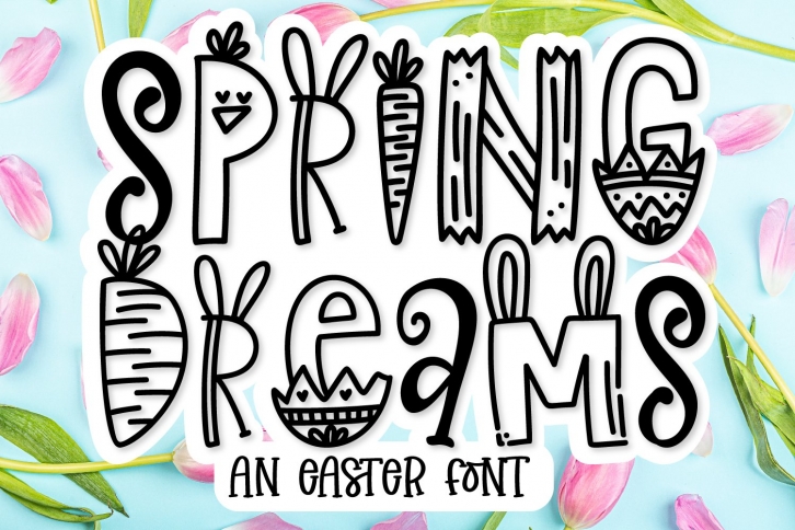 Spring Dreams - An Easter Word Art Font! Font Download