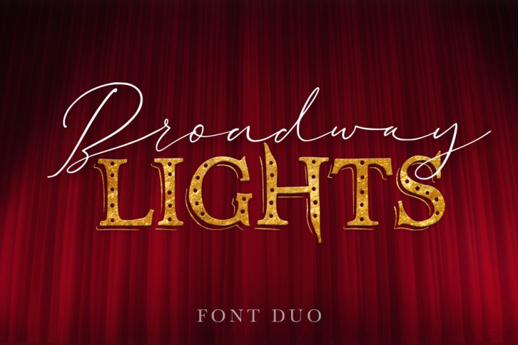 Broadway Lights. Duo font. Font Download