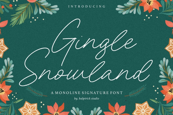 Gingle Snowland Monoline Signature Font Font Download
