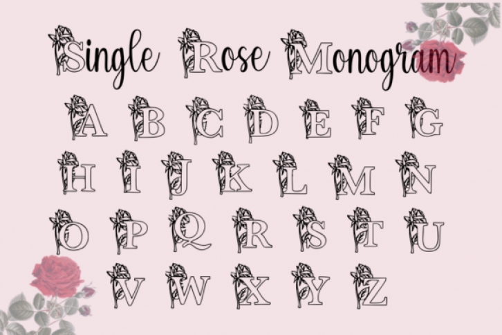 Single Rose Monogram Font Download