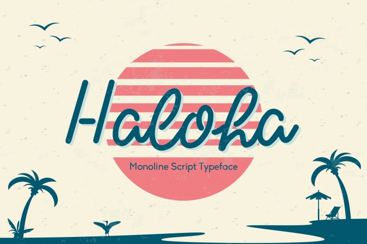 Haloha - Monoline Script Typeface Font Download