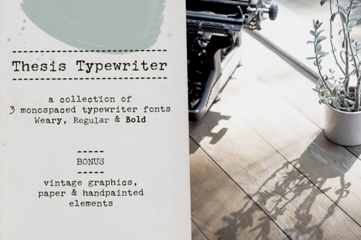 Thesis Typewriter Font and Extras Font Download