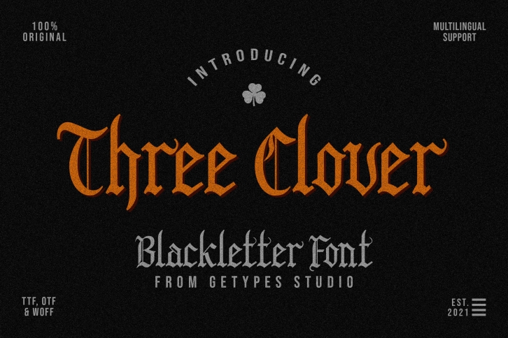 Three Clover | Blackletter Font Font Download