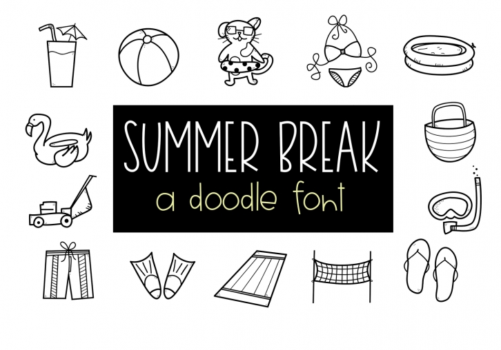 Summer Break - A Summer Doodle Font [Dingbats Font] Font Download