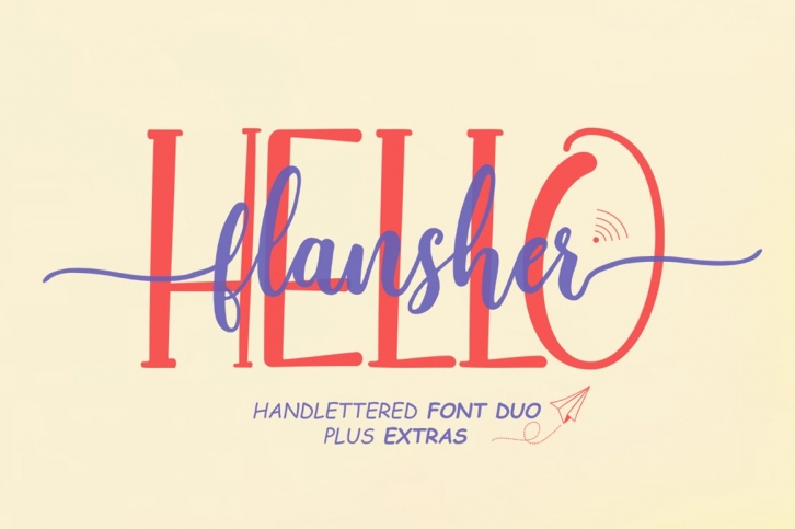 Hello Flansher Font Duo & Extras Font Download