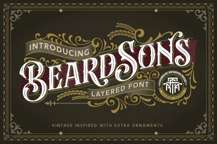 Beardsons - Layered Font Font Download