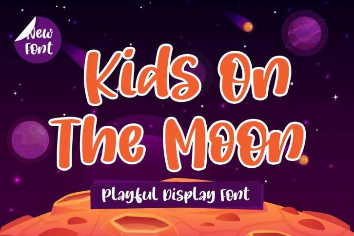Playful Display Font - Kids On The Moon Font Download