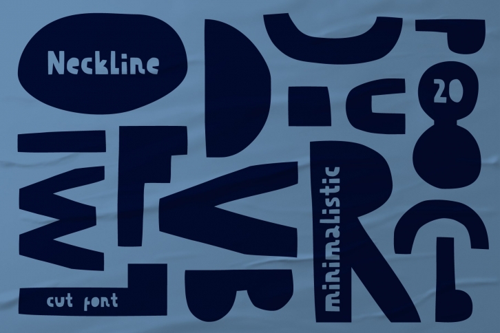 Decorative minimalistic cut out font Font Download