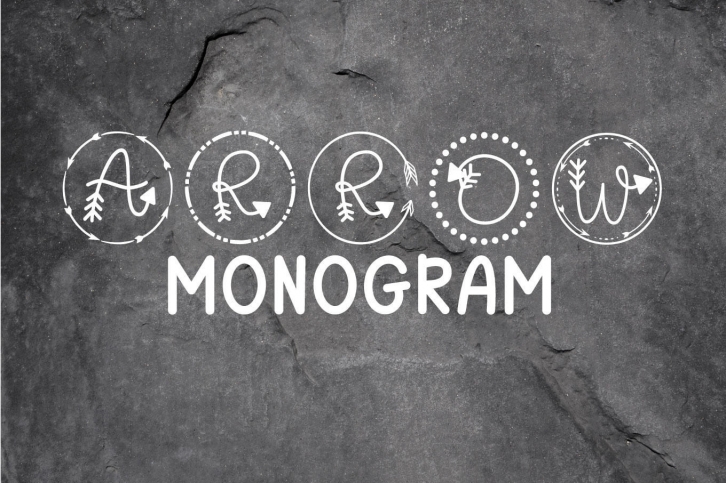 Arrow Monogram: A Hand-Lettered Monogram Font Font Download