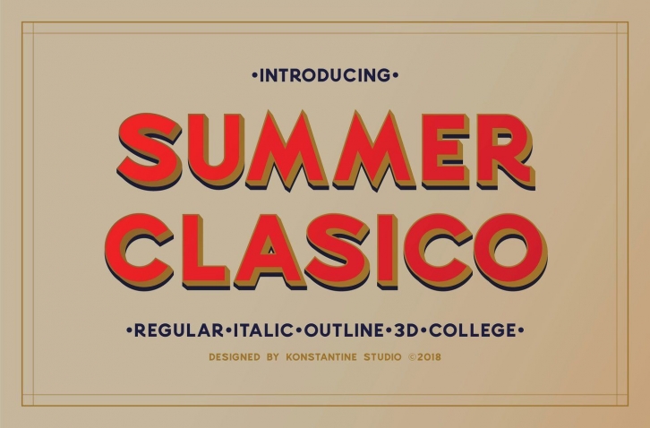 SUMMER CLASICO - Vintage Font Font Download