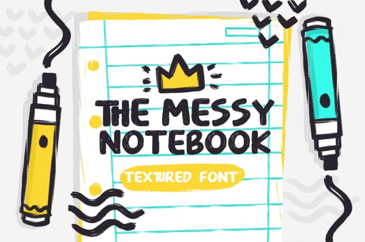 The Messy Notebook - Texture Font Font Download