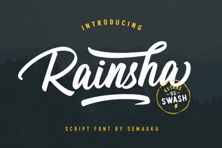 Rainsha Script Font - Extras Swash Font Download