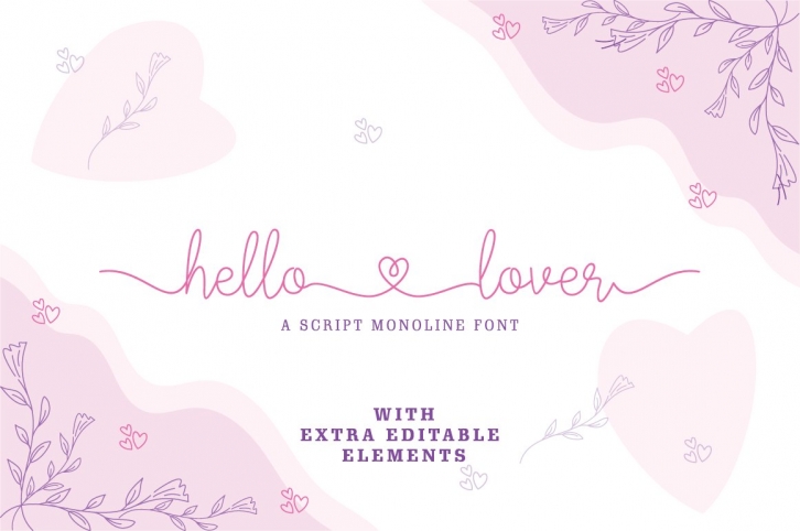 hello lover - monoline family font Font Download