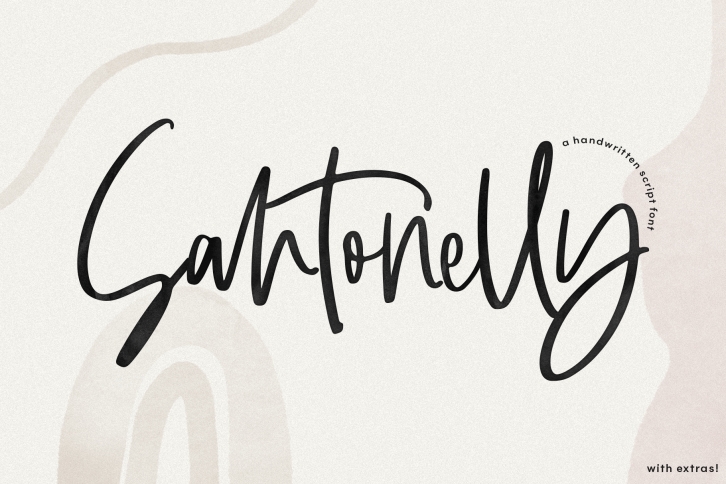 Santonelly - Handwritten Script Font with Extras! Font Download